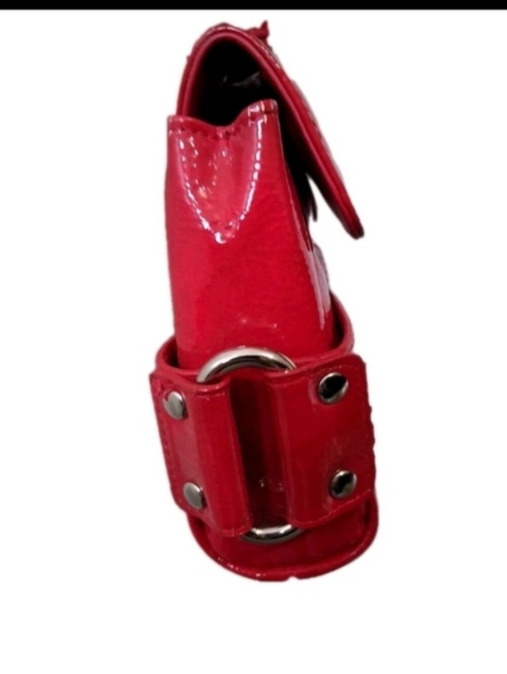 Naturalizer Red Patent Shoulder Bag Y2K Buckle Purse/Like New - Picture 3 of 6